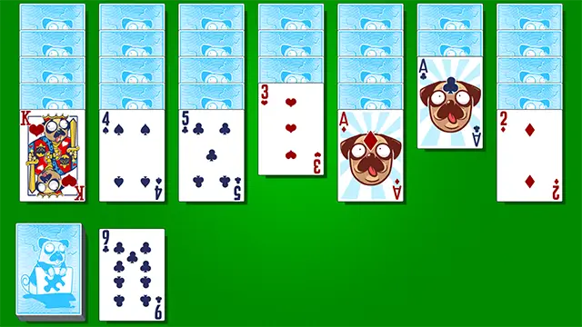 Golf Solitaire in progress showing cards played to the foundation and remaining tableau columns