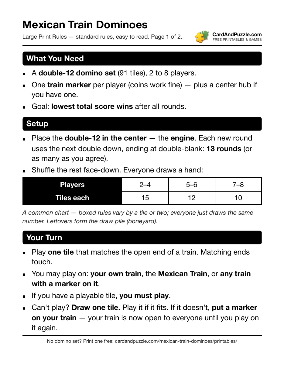 Preview of Large Print Rules